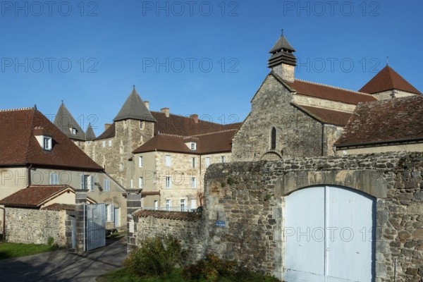 St Vincent's Abbey Church of Chantelle. Allier department. Auvergne Rhone Alpes. France