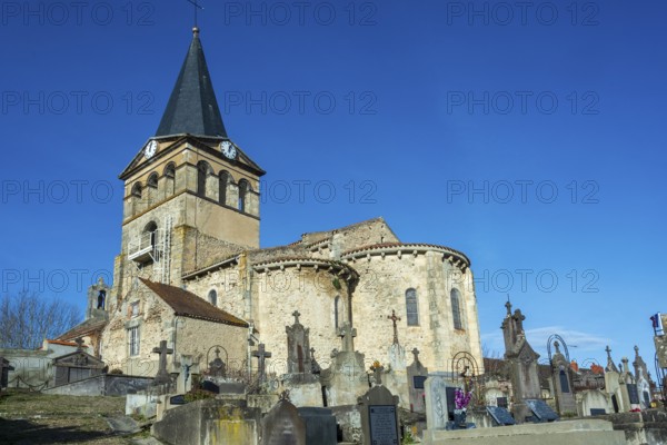 St Mazeran's Church of Bout-Vernet. Allier department. Auvergne Rhone Alpes. France. Europe