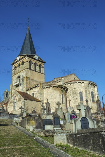 St Mazeran's Church of Bout-Vernet. Allier department. Auvergne Rhone Alpes. France. Europe