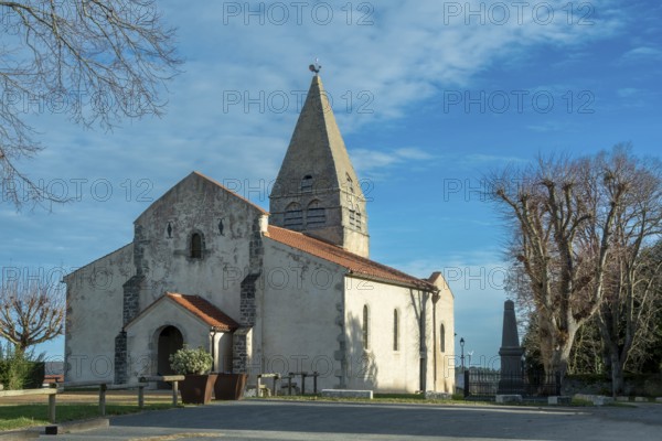 Painted church St Aignan's, Church of Begues. Allier department. Auvergne Rhone Alpes. France. Europe