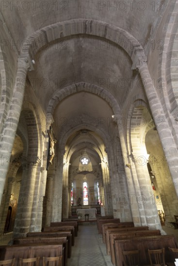 Interior of Church St Jean Baptiste. Allier department, Auvergne-Rhone-Alpes. France. Europe
