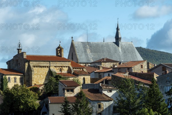 Vic le comte. Church Saint Jean and Saint Pierre. Puy de Dome. Auvergne Rhone Alpes. France