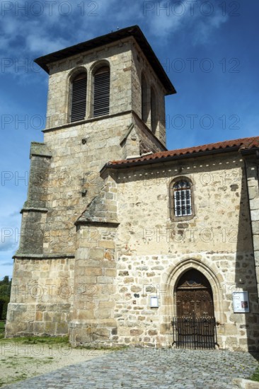 Church Saint André of Jullianges village. Haute Loire. Auvergne Rhone Alpes. France