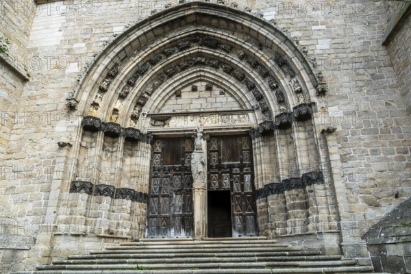 Porch of Abbey church of Saint Robert, La Chaise Dieu, Haute Loire, Auvergne, France