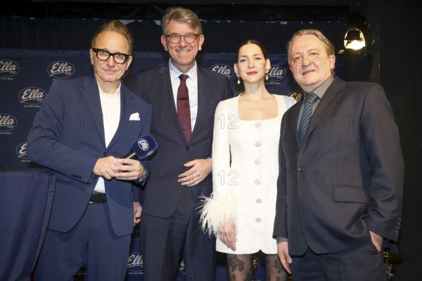 The Federal Government Commissioner for Culture and the Media (BKM) Dr Wolfram Weimer together with station manager Oliver Dunk, the artistic director of the Jazz Institute Berlin (UdK) Prof. Paulo Morello and jazz singer Martina Barta press the red button at 12:00 noon and Ella goes on air. 05.01.2026 at Zig Zag Jazz Club