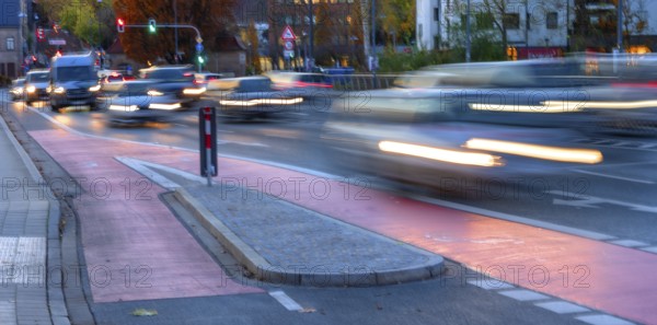 Movement, rush hour at the billing system in Fürth, Middle Franconia, Bavaria, Germany