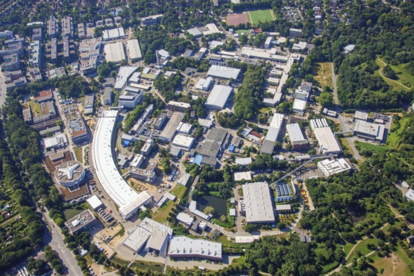 Deutsche Elektron Synchrotron, DESY, Research Center, Science, Matter, Accelerators, Photons, Particle Physics, Astroparticle Physics, Helmholz Association of German Research Centers, aerial view, Hamburg, Germany