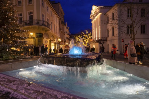 Leopoldsbrunen in Baden-Baden at Christmas time