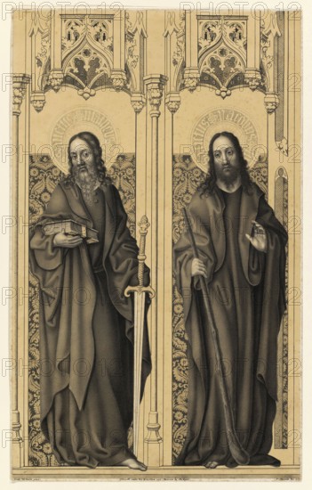 Saint Matthew and Saint James, Apostle of Biblical History, Historical, Authentic, Digitally Restored Reproduction from a 19th century Original, Record Date Not Stated
