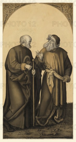 Saint Joseph, St. Joseph, and Saint Joachim, People of Biblical History, Historical, Authentic, Digitally Restored Reproduction from a 19th century Original, Record Date Not Stated