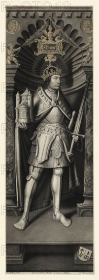 Henry II (born 6 May 973 or 978m died 13 July 1024 in Grone), saint (since 1146), from the Ottonian dynasty, was Duke of Bavaria as Henry IV from 995 to 1004 and again from 1009 to 1017, King of the East Franconian Empire from 1002 to 1024, Historical, authentic, digitally restored reproduction from a 19th century original, Record date not stated