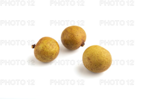 Ripe Longan isolated on white background, side view, close up, minimalism