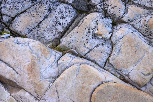Close-up of patterned rock stones with natural textures, Båtsfjord, Finnmark, Norway