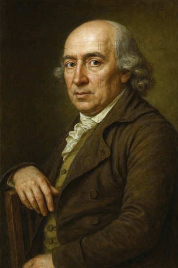 Johann Gottfried Herder in old age, historical illustration from the history of German literature from 1885, digitally edited, symbolic image writer, thinker, enlightenment, literature, theologian, philosopher, Weimar