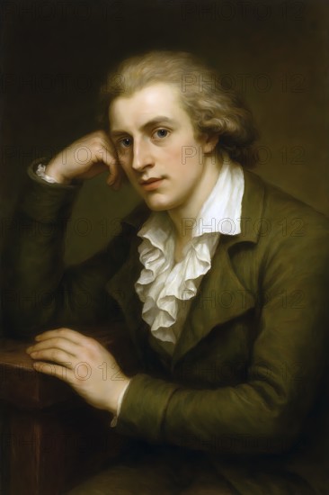 Schiller in 1787, historical illustration from the history of German literature from 1885, digitally edited, symbolic image, poet, writer, classic Weimar, Weimar classical music, Friedrich Schiller, Die Räuber, Wilhelm Tell