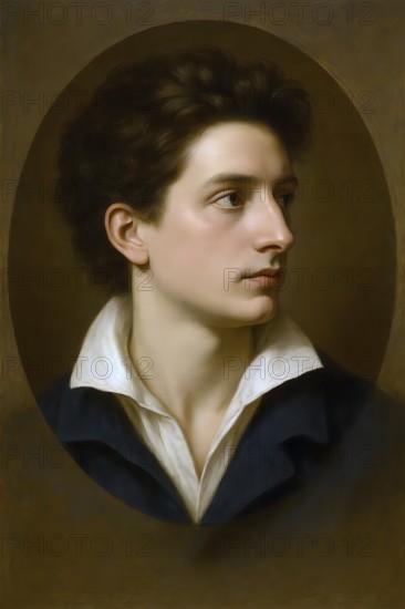 Schiller from the Charles School period, historical illustration from the history of German literature from 1885, digitally edited, poet, writer, classic, Weimar, Weimar classical music, philosopher, Wilhelm Tell, The Robbers