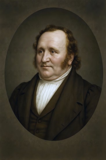 Jean Paul, historical illustration from the history of German literature from 1885, digitally edited, symbolic image poet, writer, classical, romantic