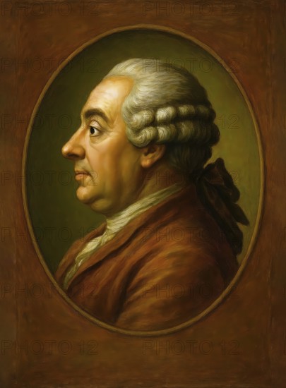 Johann Caspar Goethe, Goethe's father, historical illustration from the history of German literature from 1885, digitally edited, symbolic image Johann Wolfgang Goethe, poet, writer, politician, Weimar, Weimar classical music, parents