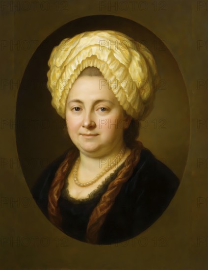 Catharina Elisabeth Goethe, Mrs. Rat, Goethe's mother, historical illustration from the history of German literature from 1885, digitally edited, symbolic picture Johann Wolfgang Goethe, poet, writer, politician, Weimar, Weimar Classicism, parents