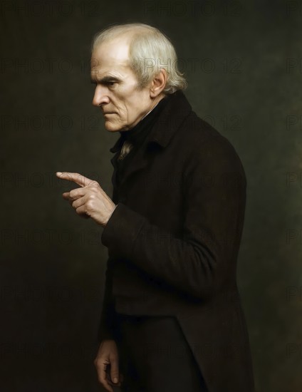 Höderlin in the 55th year of life, historical illustration from the history of German literature from 1885, digitally edited, symbolic picture Friedrich Hölderlin, poet, poet