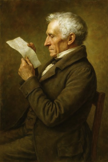 Johann Friedrich Freiherr von Cotta, historical illustration from the history of German literature from 1885, digitally edited, symbolic image publisher, literature, politician