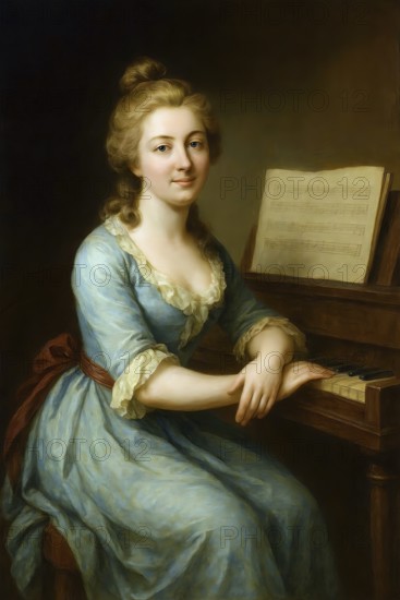 Charlotte von calf, historical illustration from the history of German literature from 1885, digitally edited, symbolic picture Schiller, Goethe, Hölderlin, Jean Paul, writer, Weimar