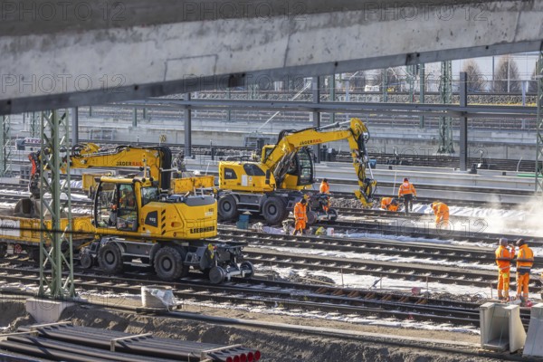 New Untertürkheim parking station. As part of Stuttgart 21, train traffic is being reorganized. Among other things, 33 sidings are being built. Stuttgart, Baden-Württemberg, Germany