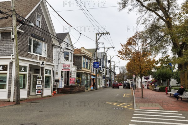Commercial Street, busy street, numerous shops, art galleries, restaurants, cafes and clubs, historic architecture, tourist district, Provincetown, Cape Cod, Massachusetts, New England, USA