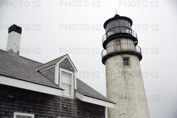 Highland lighthouse, Cape Cod Light, lighthouse, typical architectural style, shingle façade, North Truro, Cape Cod, Massachusetts, New England, USA