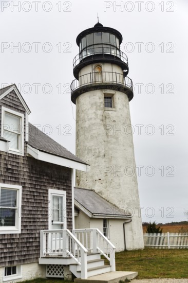 Highland lighthouse, Cape Cod Light, lighthouse, typical architectural style, shingle façade, North Truro, Cape Cod, Massachusetts, New England, USA