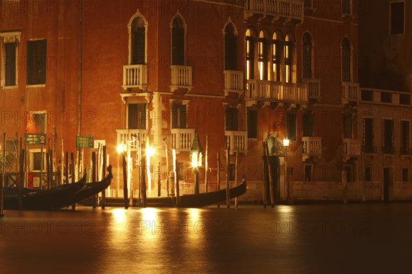 The Grand Canal at night, Venice, Veneto, Italy