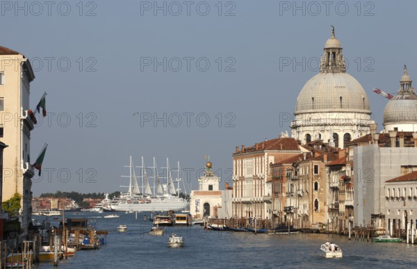 Grand Canal and Wind Surf Cruise Ship in Bacino di San Marco, Venice, Veneto, Italy