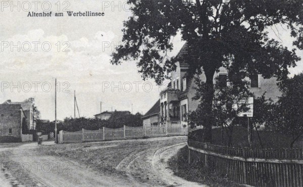Altenhof am Werbellinsee, today Barnim district, Brandenburg, Germany, postcard, view around 1900 - 1910, historical, digital reproduction of a historical postcard, authentic, public domain, from that time, exact date unknown