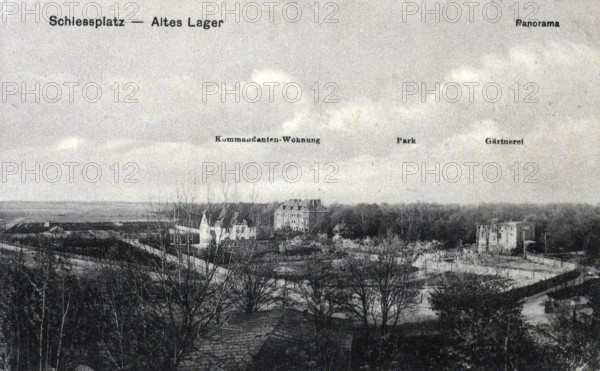 Altes Lager shooting range, artillery depot, gun park, district of the municipality of Niedergörsdorf in the district of Teltow-Fläming in Brandenburg, Germany, postcard, view around 1900 - 1910, historical, digital reproduction of a historical postcard, authentic, public domain, from that time, exact date unknown