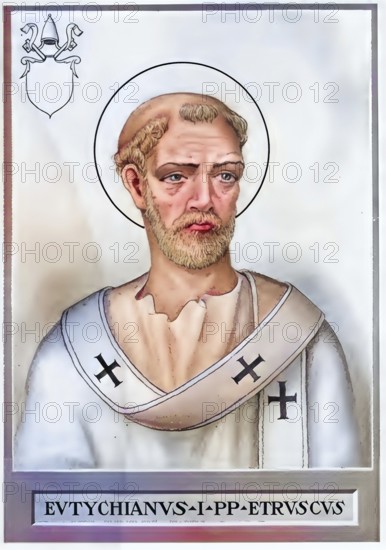Eutychianus, or Eutychianus for short (the Happy One, died 7 December 283), was Bishop of Rome from 275 to 283, Historical, authentic, digitally restored reproduction from a 19th century original, Record date not stated, subsequently coloured