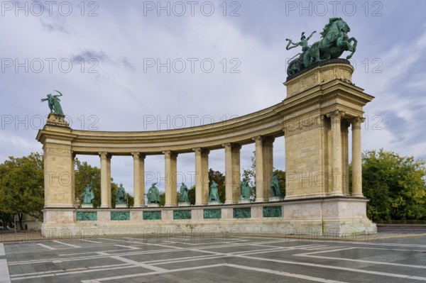 Heroes' Square and Millenium Monument dedicated to important Hungarian leaders, Budapest, Hungary