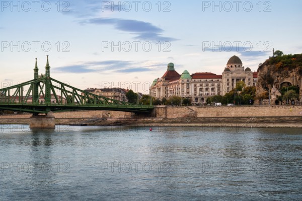 Elisabeth bridge and the famous Gellert Hotel, Budapest, Hungary