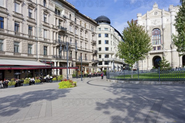 Buildings with traditional architecture in the city center, Budapest, Hungary