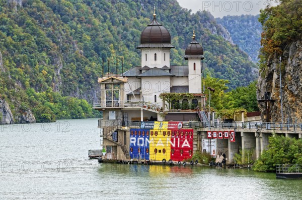 Monastery Mraconia on the Romanian side, Iron Gates, Danube river, Serbia