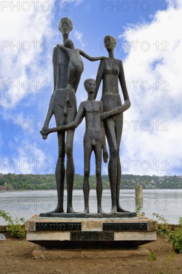 Monument to the Victims of the Raid, also known as The Family monument on the bank of the Danube River in Novi Sad, Vojvodina province, Serbia