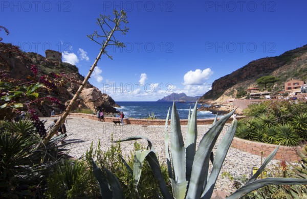Marina de Porto with the Genoese Tower and the Bay of Porto, a UNESCO World Heritage Site, Ota, West Coast of Corsica, Corse-du-Sud, Corsica, France