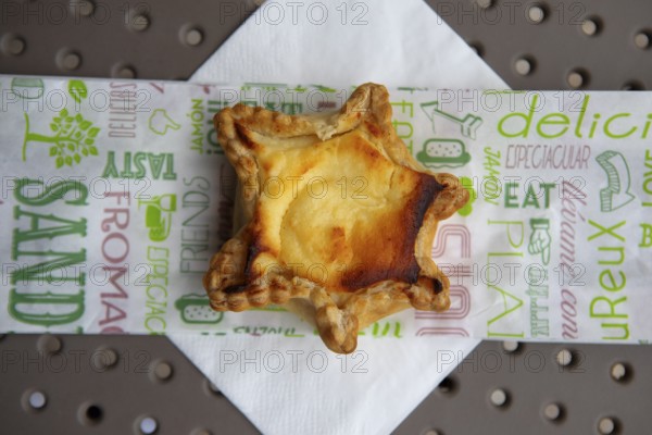 Ambrucciata, typical Corsican cake with a shortcrust pastry base and a filling of broccoli, sugar, eggs and lemon peel, Kosika, France
