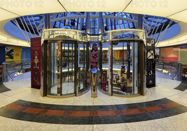 Schadow-arcades, classy shopping center with Christmas decoration, Düsseldorf, Germany