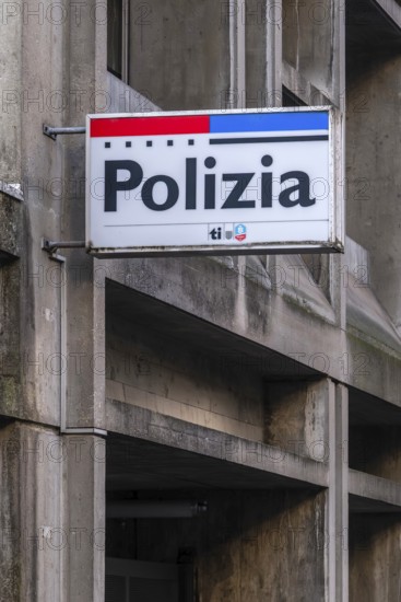 Sign Polizia, Lugano, Tessin, Switzerland