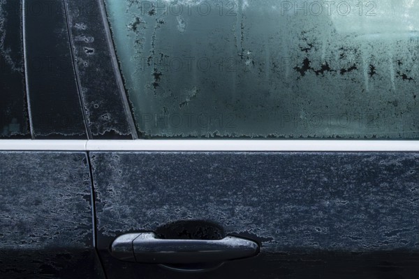 Frost car side window and door trap, Lugano, Tessin, Switzerland