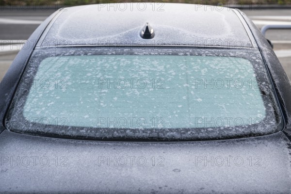 Auto Heckscheibe Frost, Lugano, Tessin, Switzerland