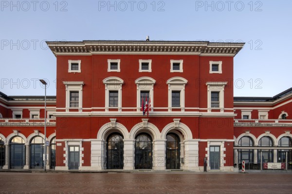 Lugano railway station building, Tessin, Switzerland