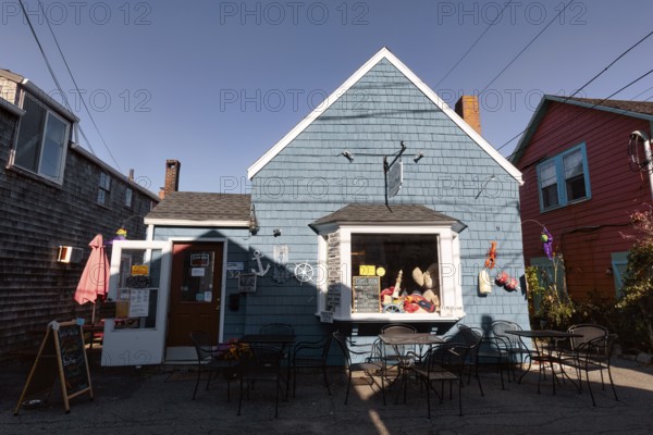 Colourful Façade, Popular Tourist Destination, Bistro, Bearskin Neck Historic District, Rockport, Cape Ann, Massachussets, New England, USA