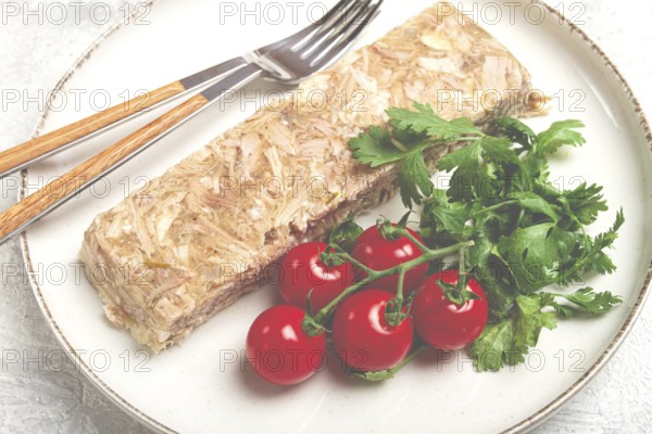Pork jelly, aspic, homemade, cold appetizer, no people