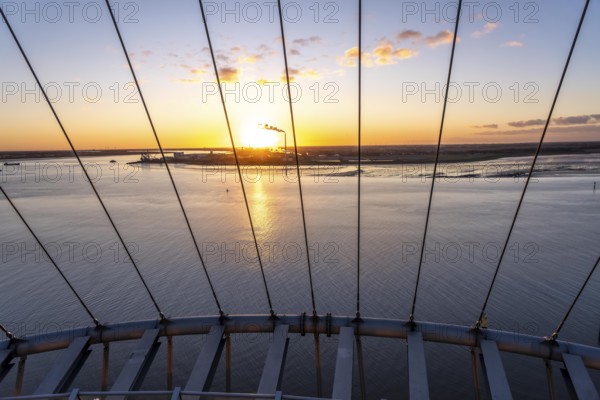 Viewing platform of the Atlantic Sail City Hotel Hochhaus, view over the whole of Bremerhaven